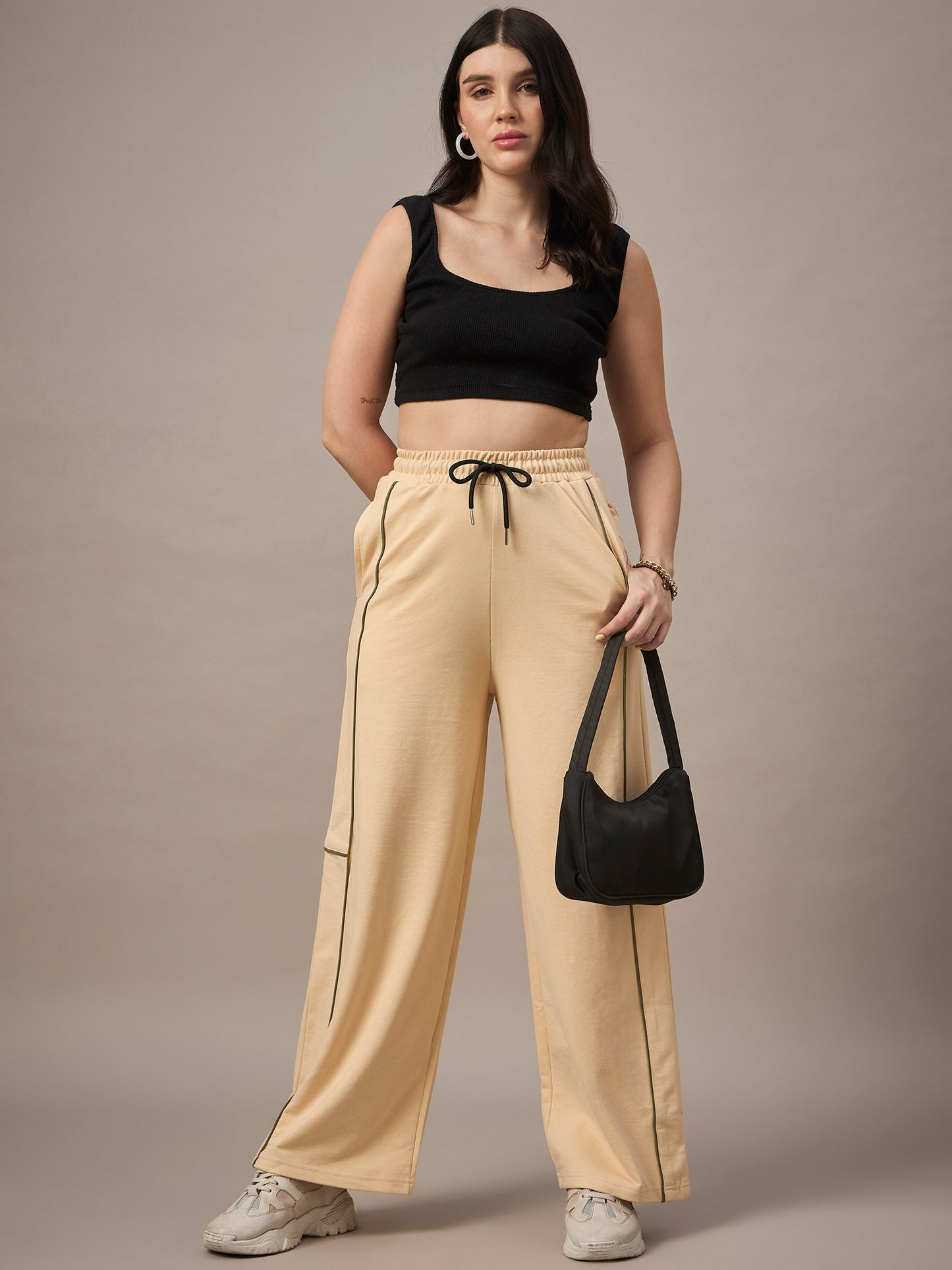Women Beige Trackpants