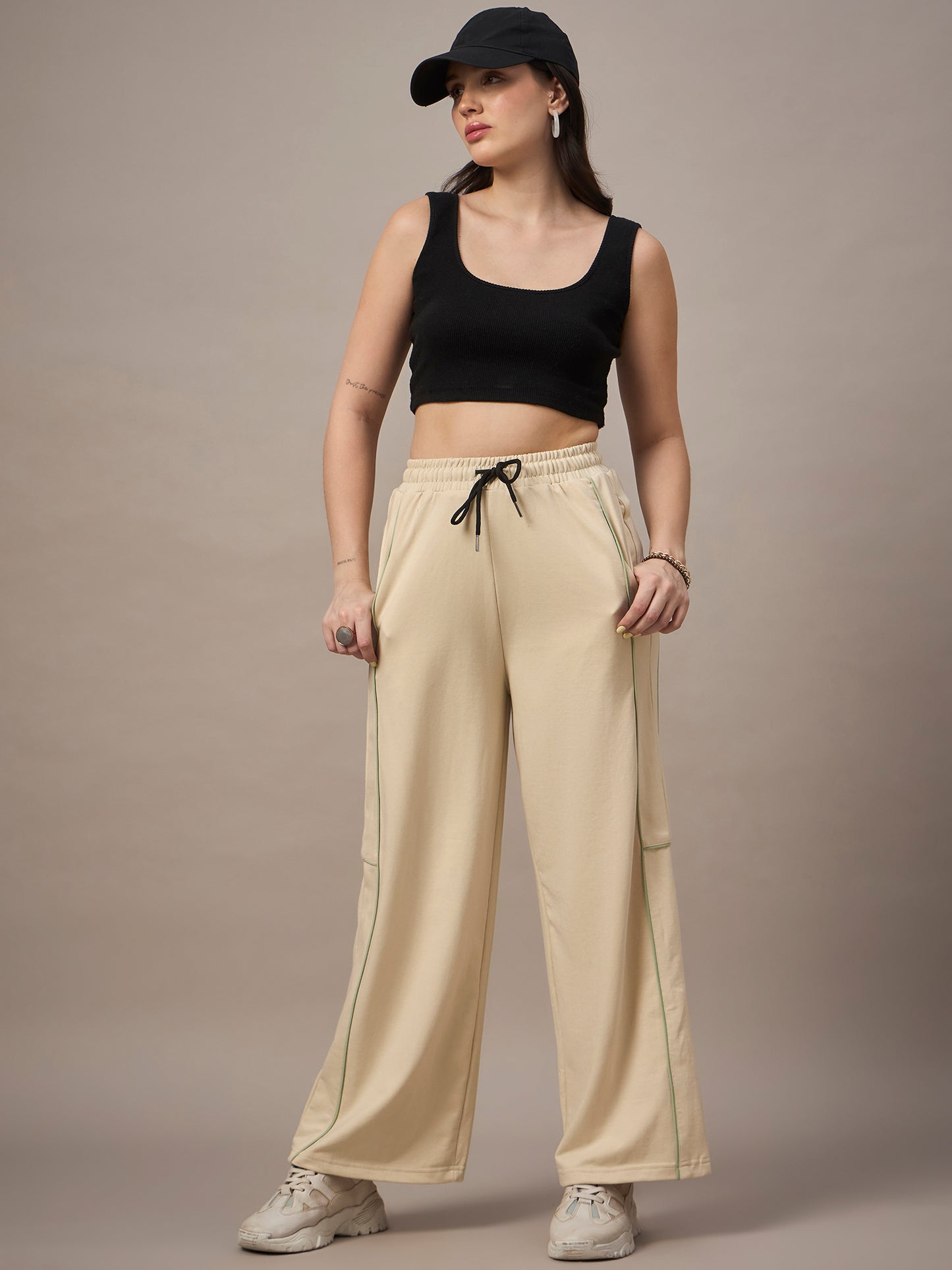Women Beige Trackpants