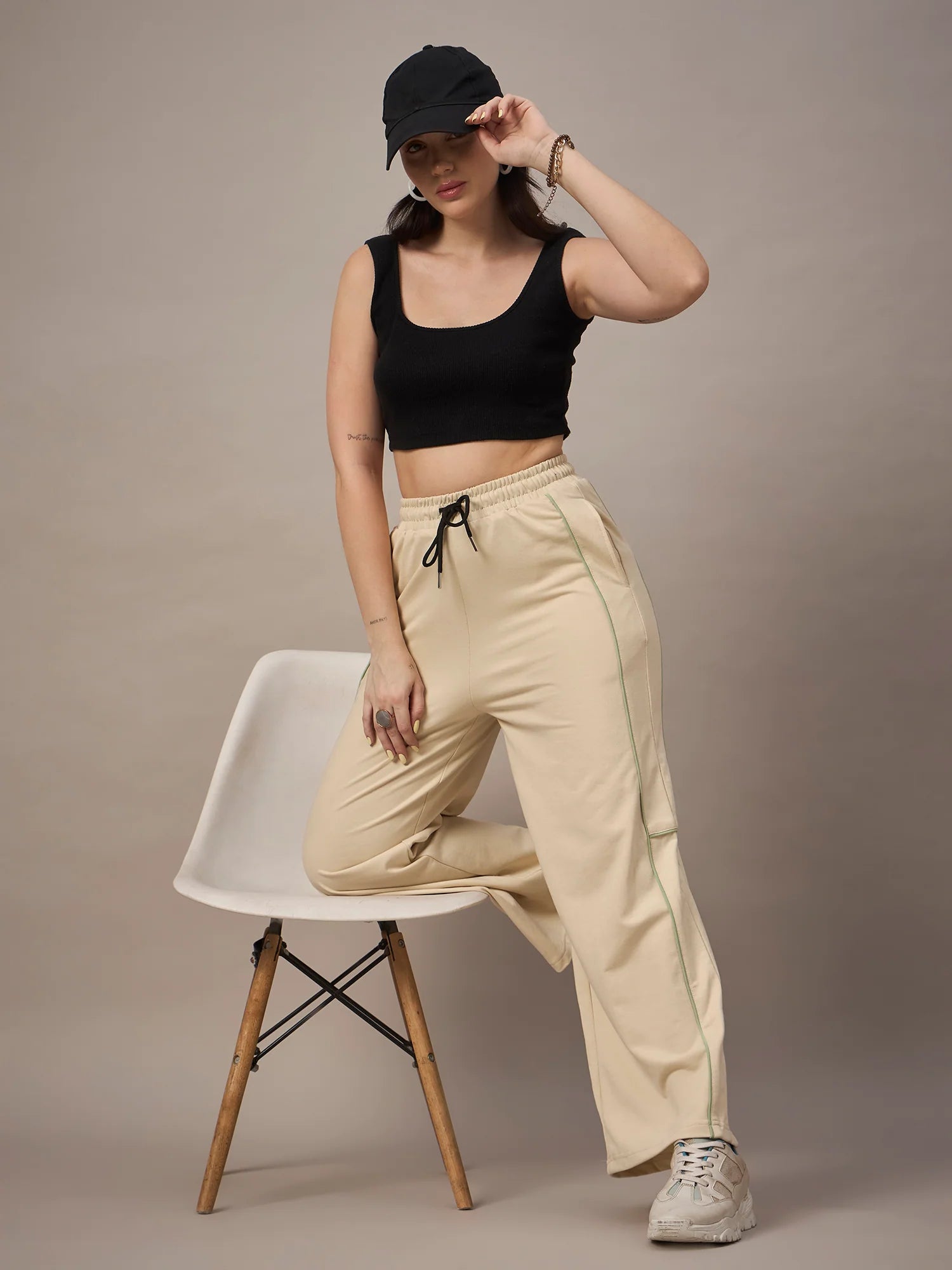 Women Dark Beige Trackpants