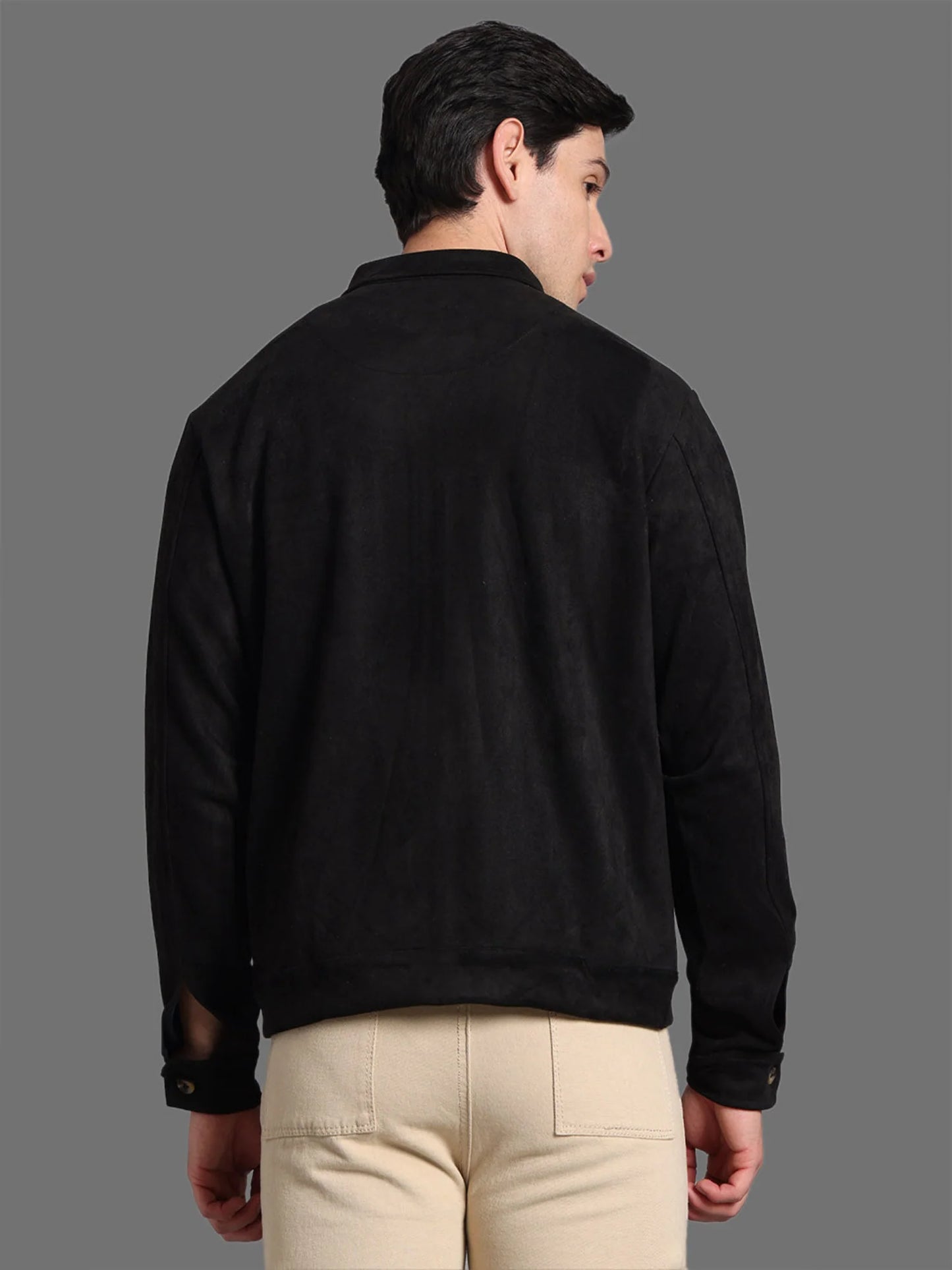 Men Black Mens Suede Jacket - Reprise