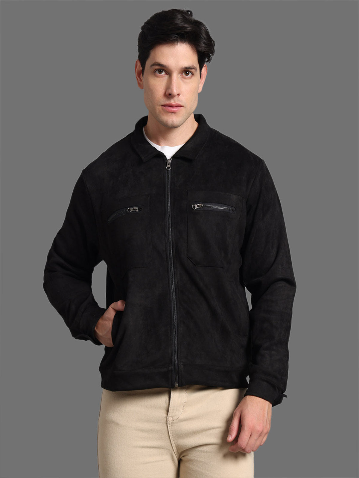 Black Mens Suede Jacket