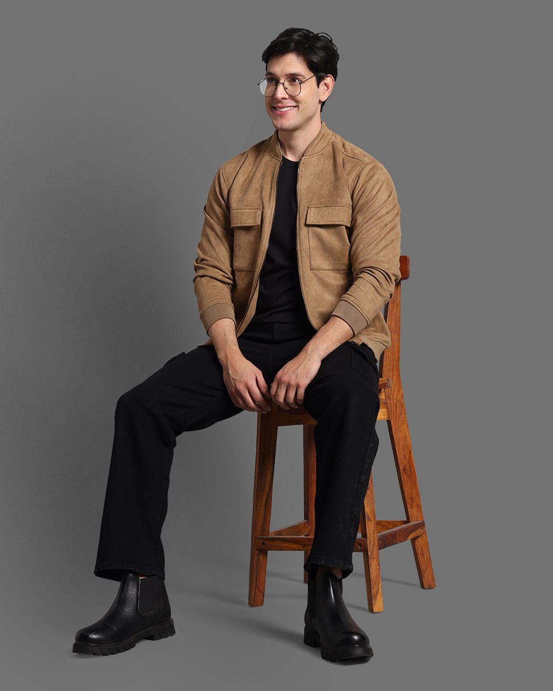 Mens Suede Jacket Tan