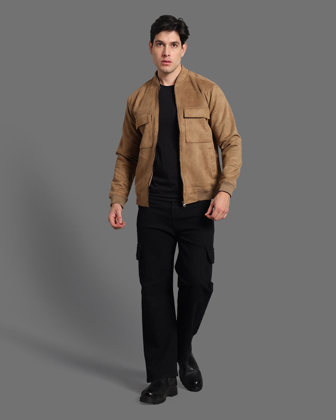 Mens Suede Jacket Tan