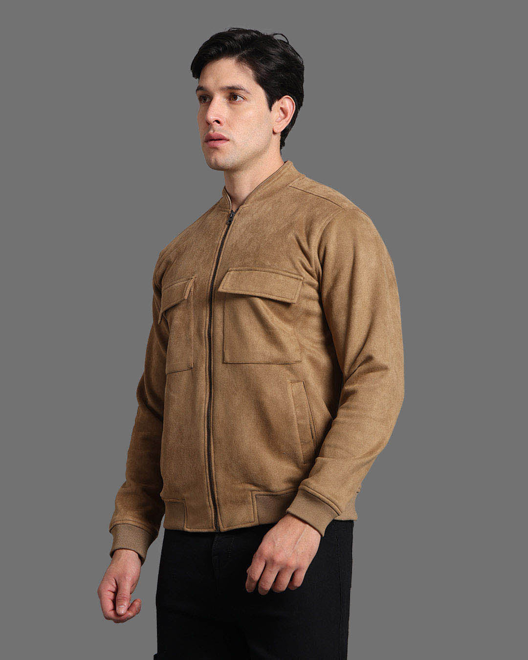 Mens Suede Jacket Tan