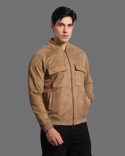 Mens Suede Jacket Tan