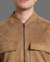 Mens Suede Jacket Tan