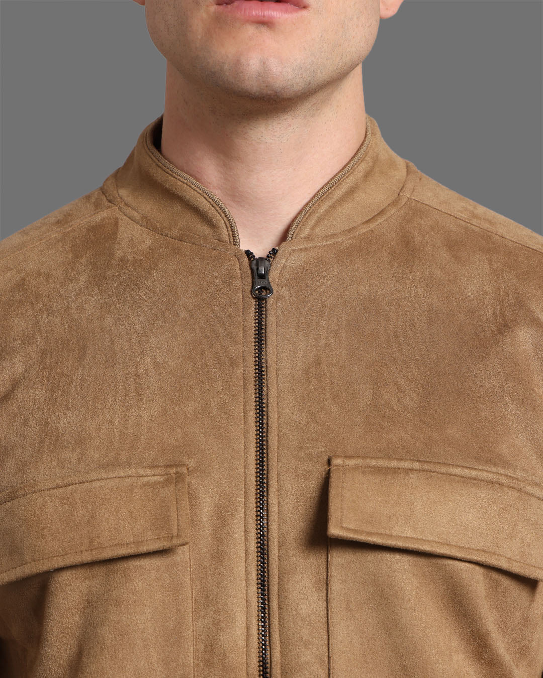 Mens Suede Jacket Tan