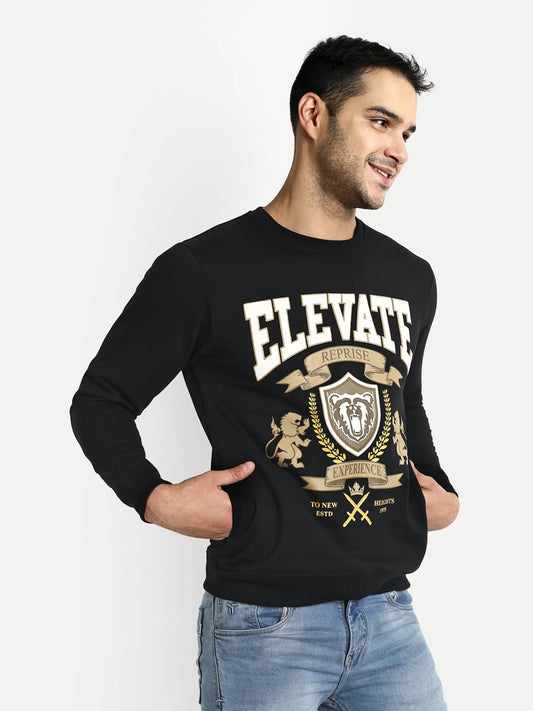 Men Printed Sweatshirts Black