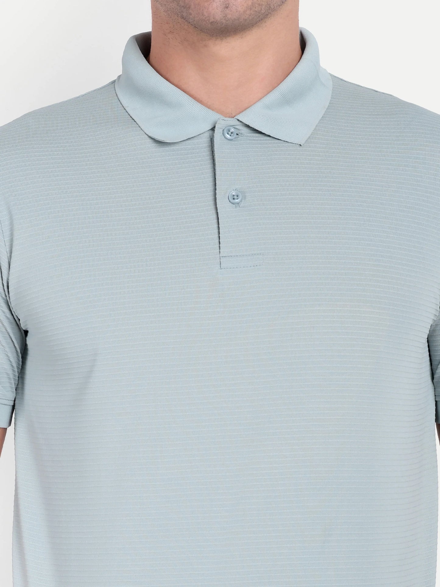 Men Solid Polo T-Shirt Grey