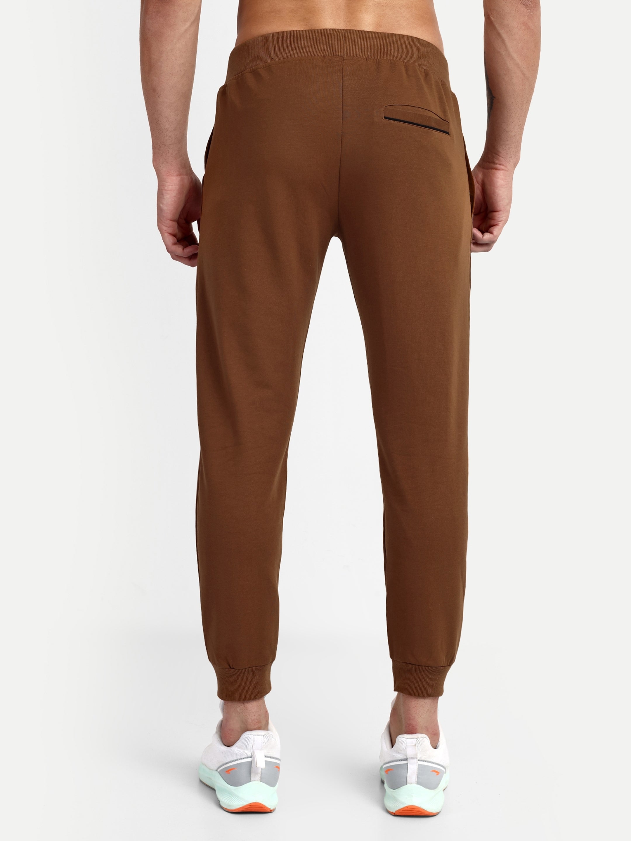 Men's Brown Cotton Casual Joggers - Reprise