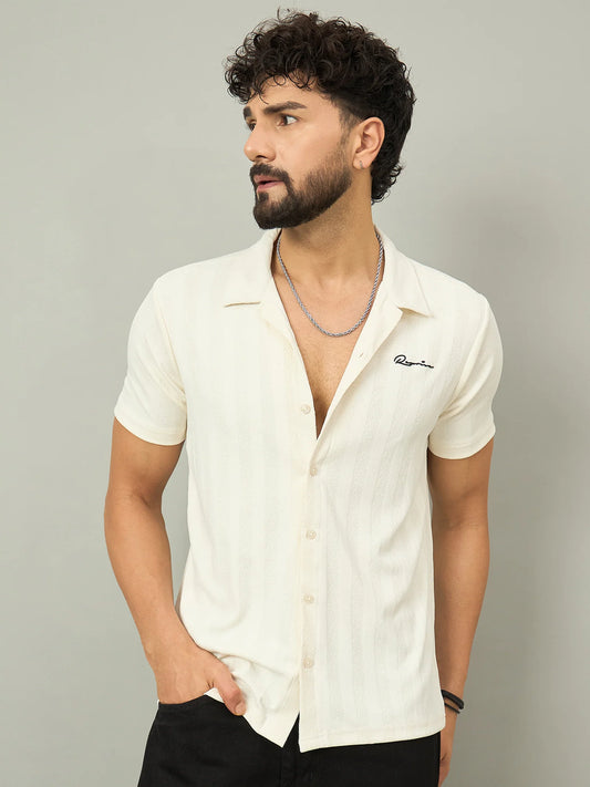 Men Textured Shirt Off White - Reprise