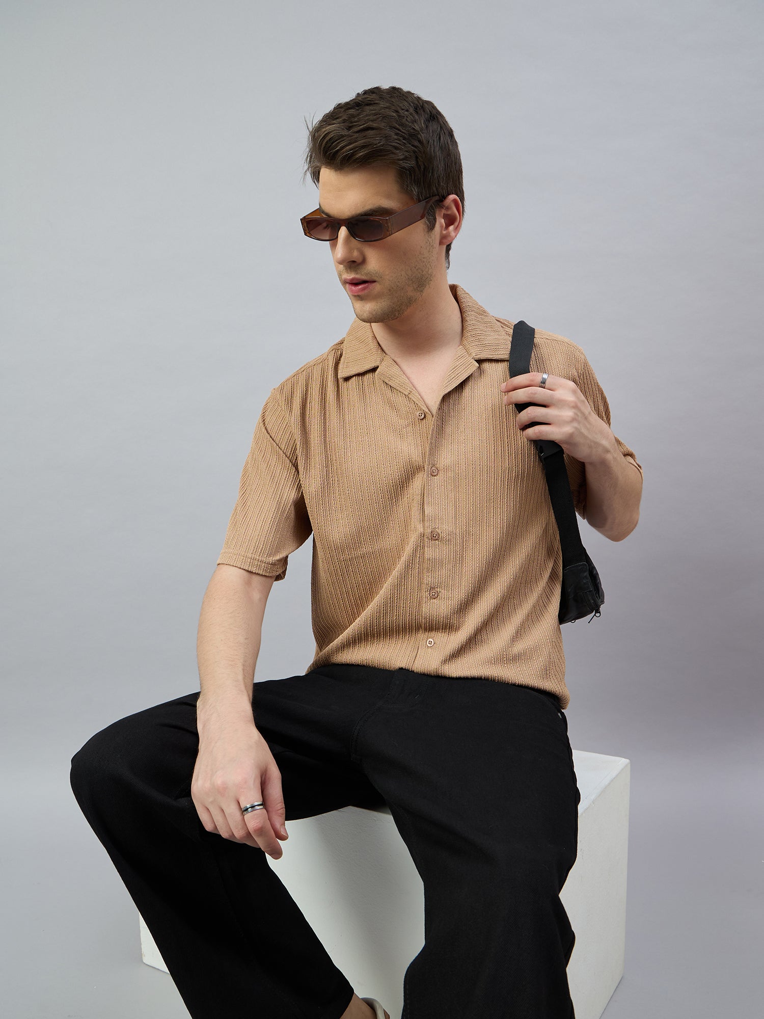 Men Casual Shirt Beige - Reprise