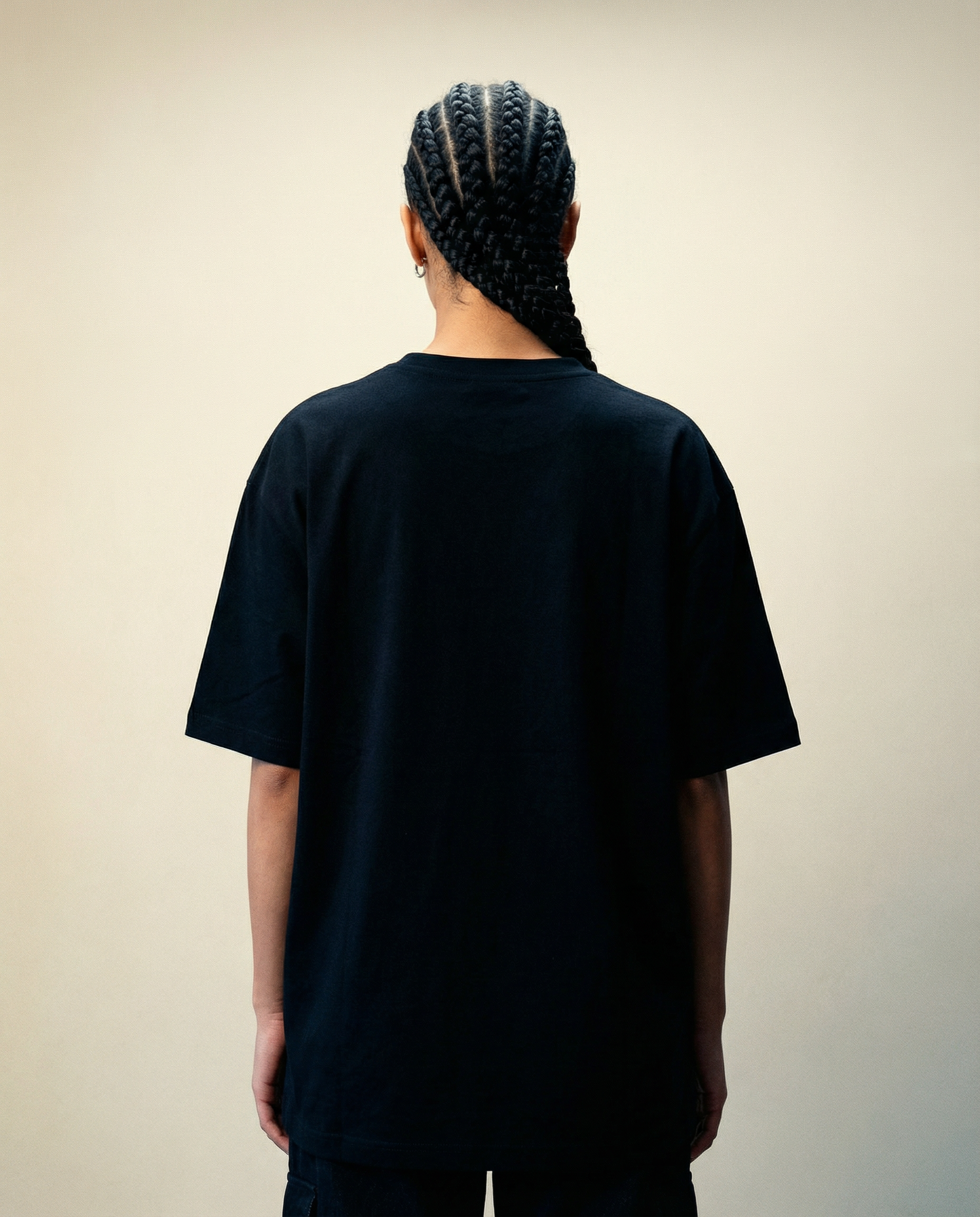 Women Oversized Round Neck Half Sleeves Tshirt Navy - Reprise