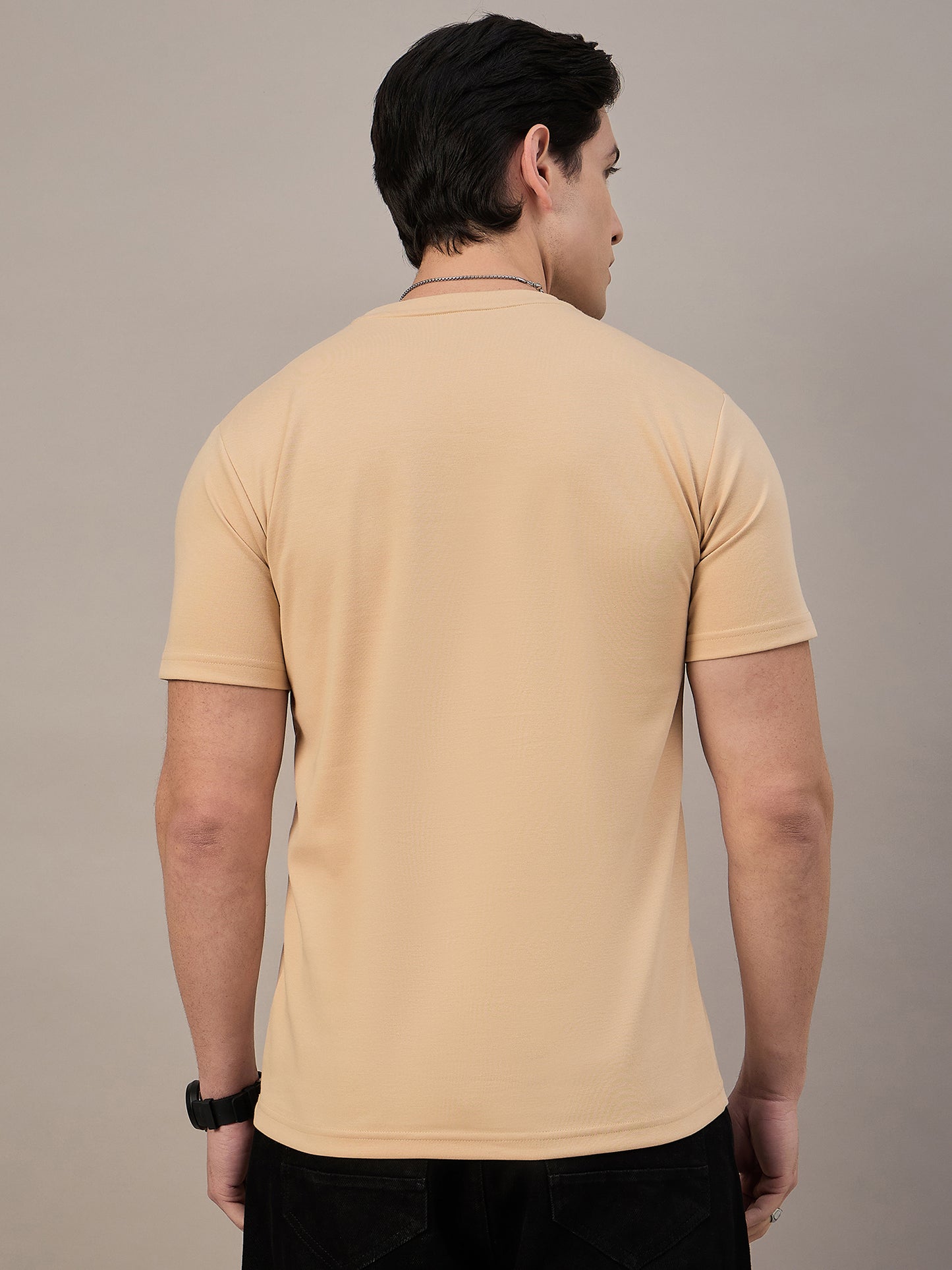 Mens Round Neck T-shirt Light Orange