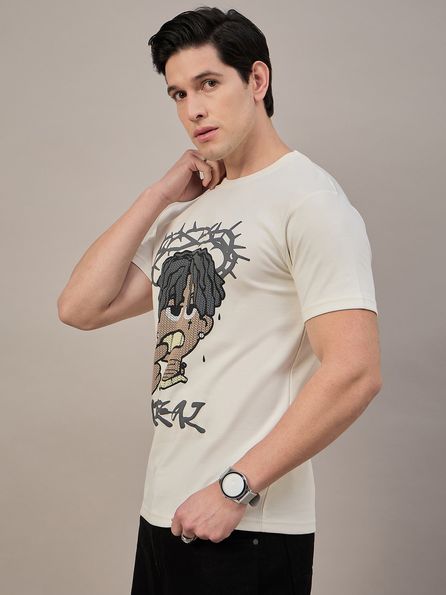 Mens Round Neck T-shirt off White