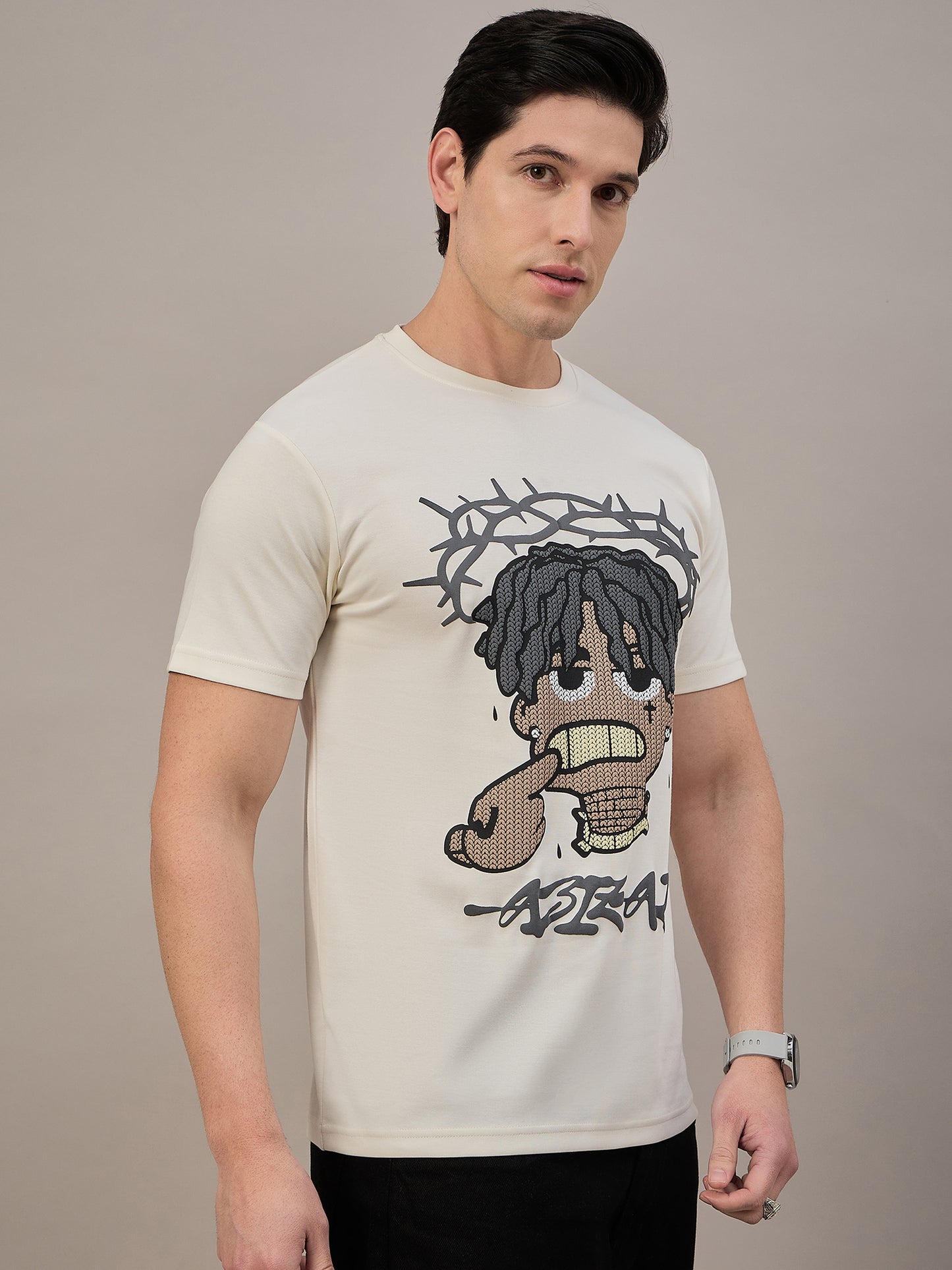 Mens Round Neck T-shirt off White