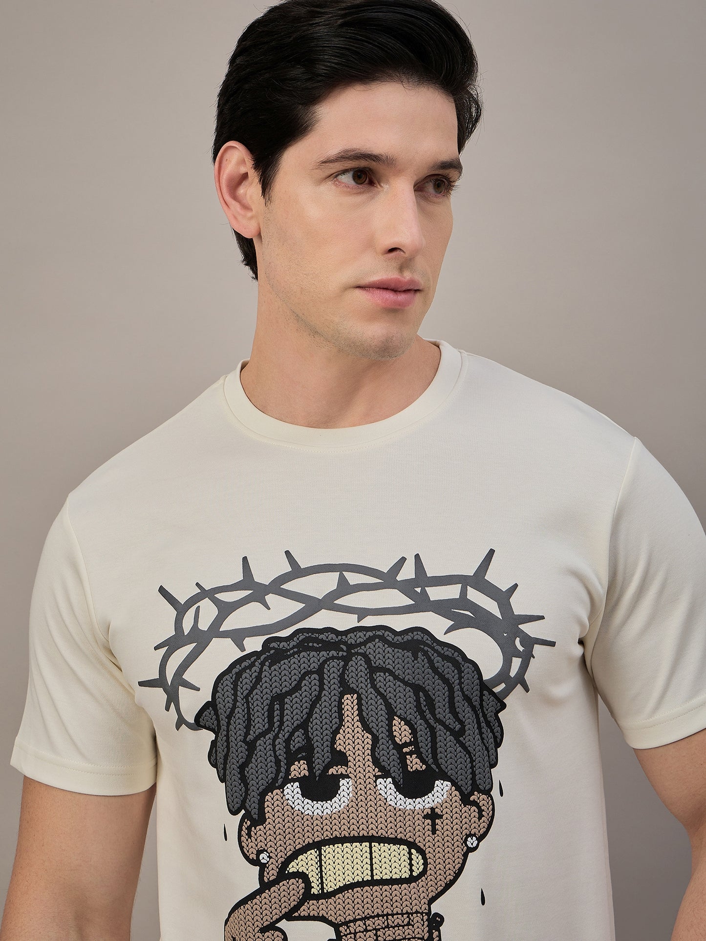 Mens Round Neck T-shirt off White