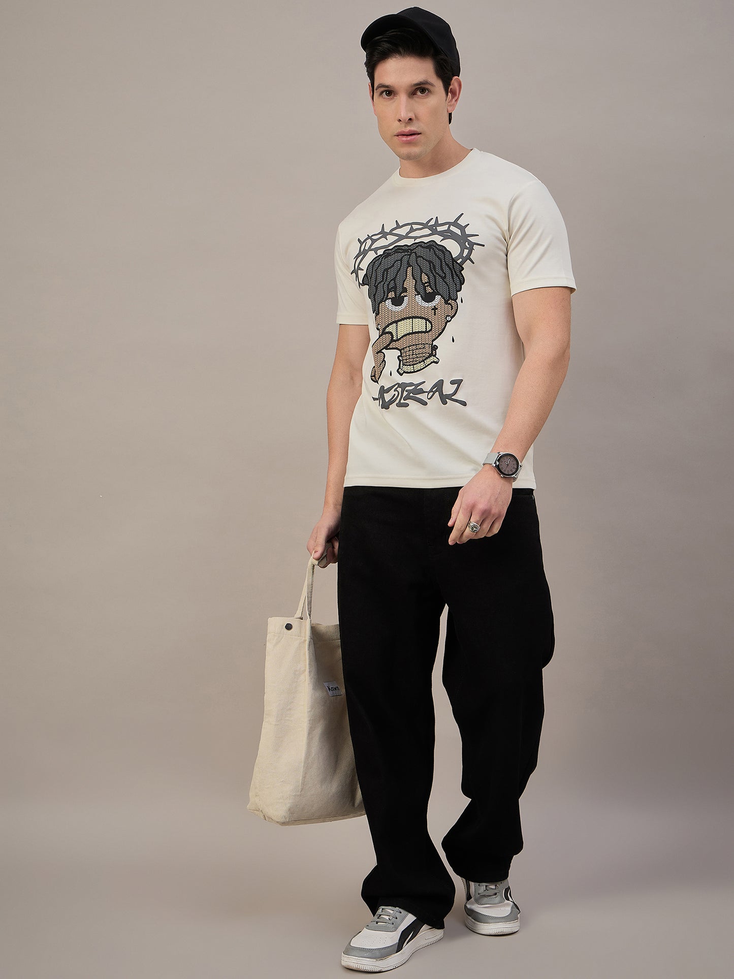 Mens Round Neck T-shirt off White
