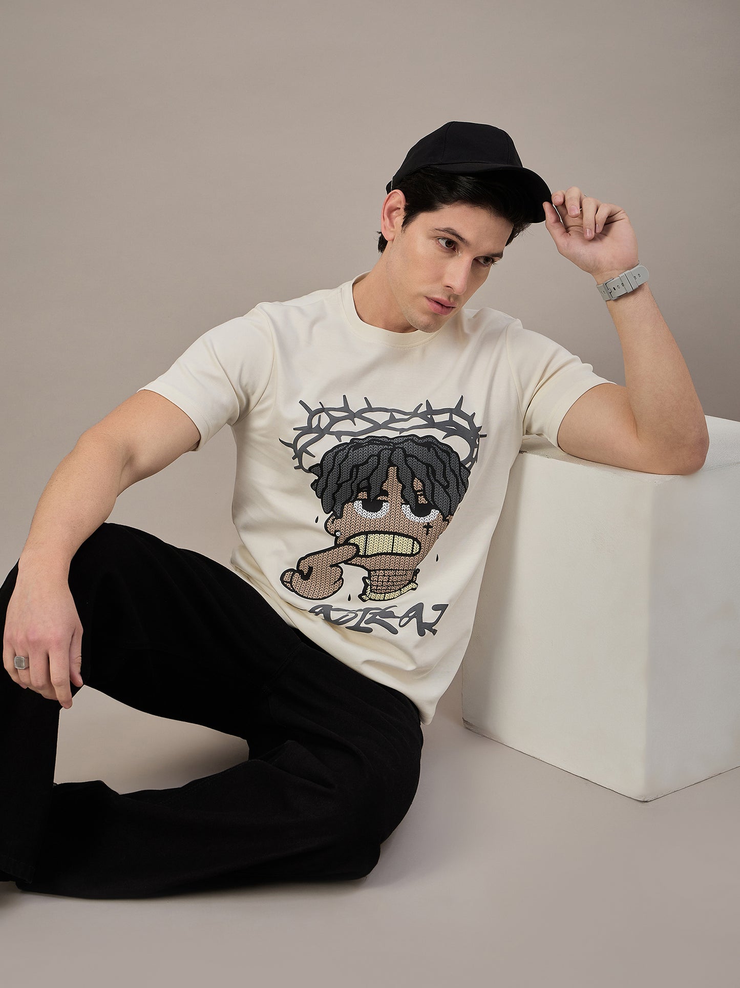 Mens Round Neck T-shirt off White