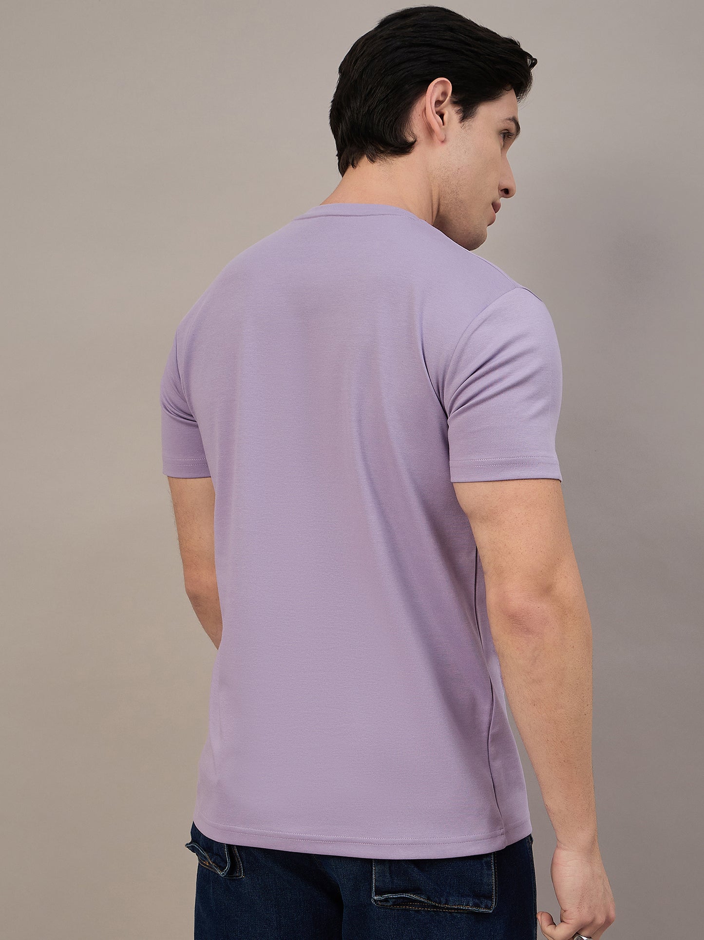 Mens Round Neck T-shirt Lilac