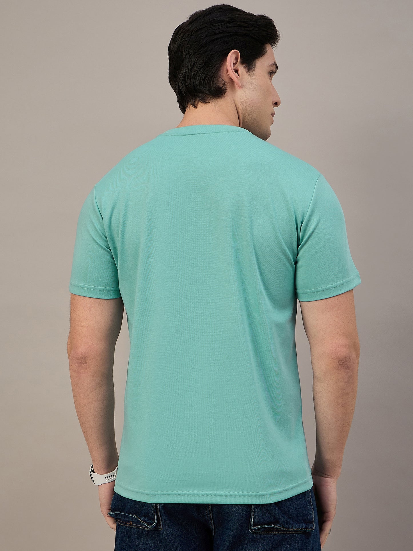 Mens Round Neck T-shirt Sky Blue