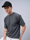 Men Oversized Round Neck Drop Shoulder T-shirt Grey