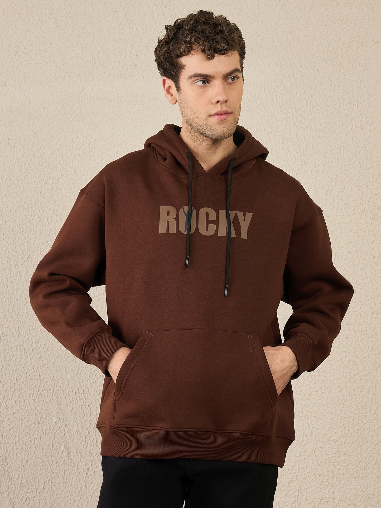 Reprise X Rocky Brown Oversize Printed Hoodie