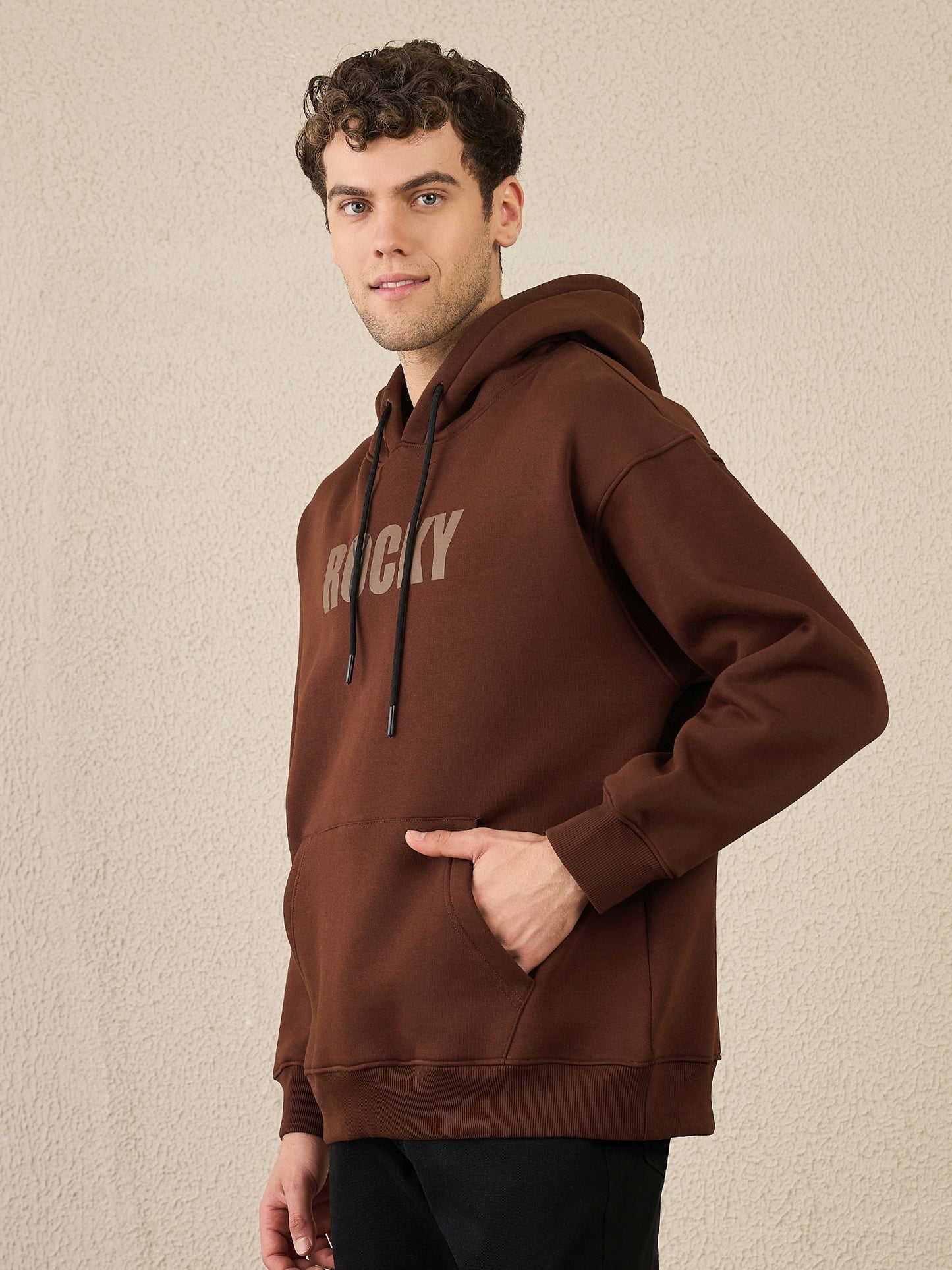 Reprise X Rocky Brown Oversize Printed Hoodie