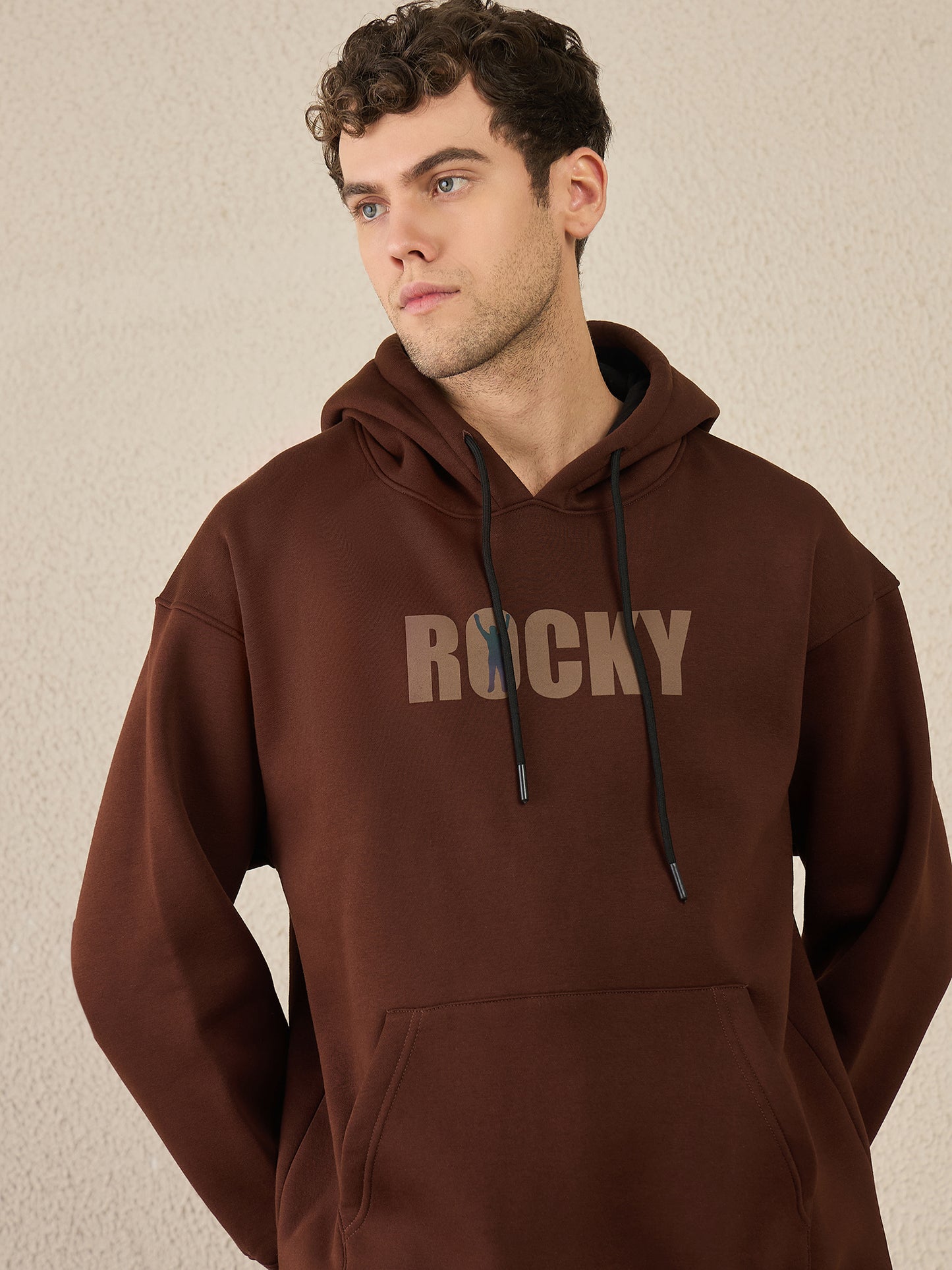 Reprise X Rocky Brown Oversize Printed Hoodie