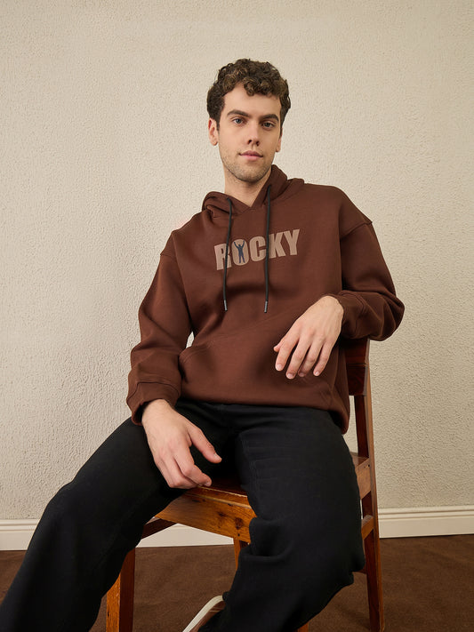 Reprise X Rocky Brown Oversize Printed Hoodie