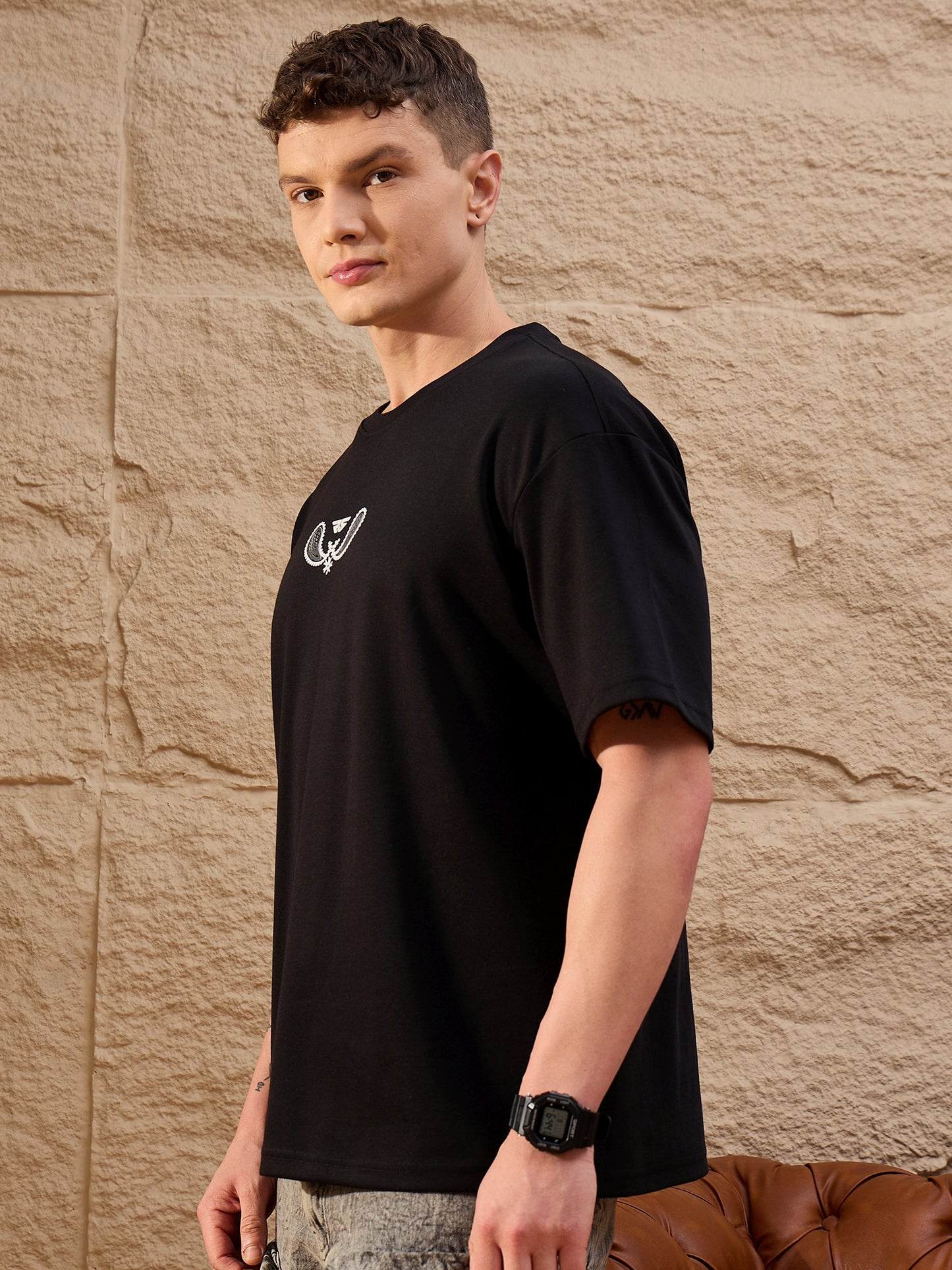 Black MenÃ¢â‚¬â„¢s Oversized Drop-Shoulder T-Shirt