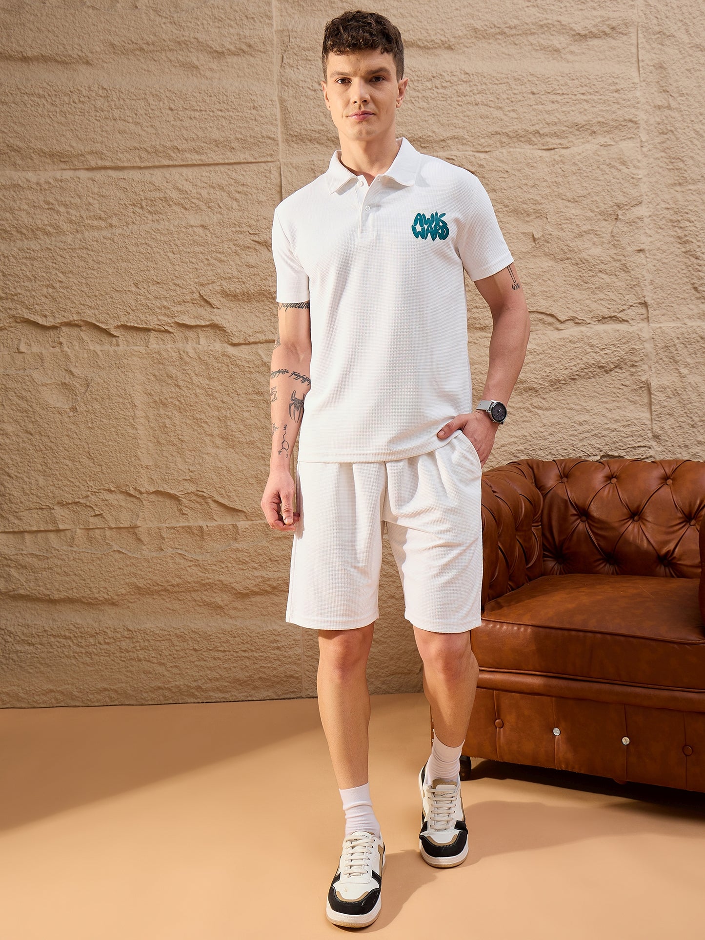 Men Co-ord Set White