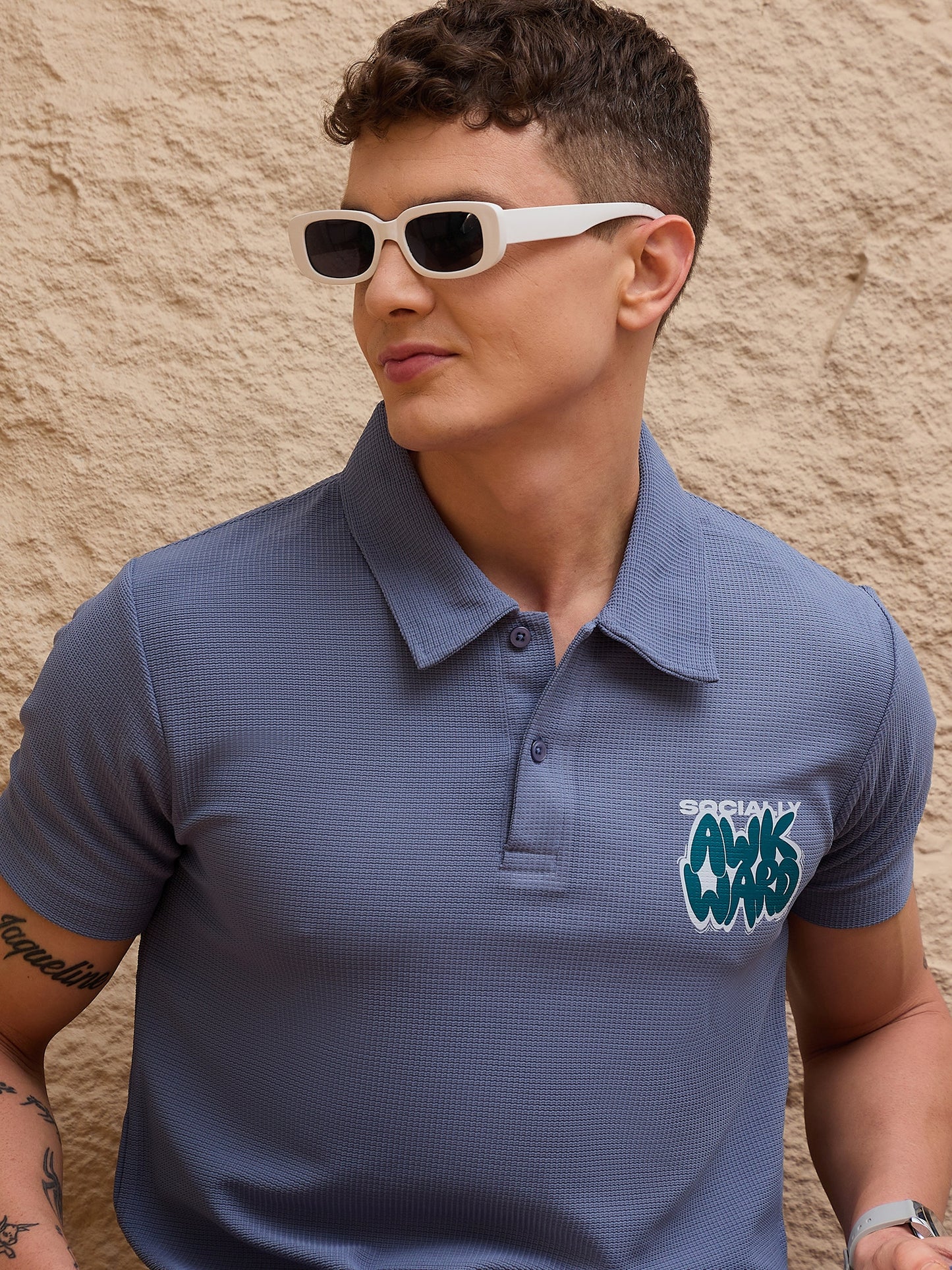 Men Co-ord Set Blue