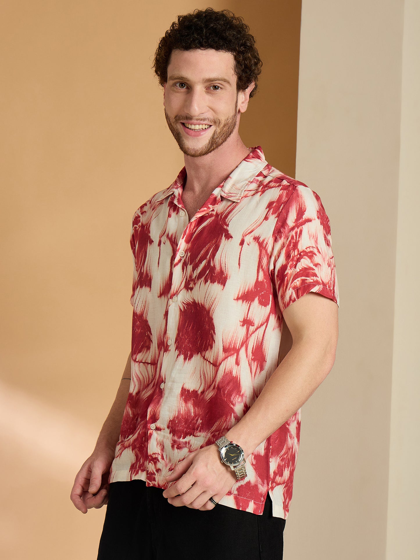 Self Design Printed Half Sleeve Shirt