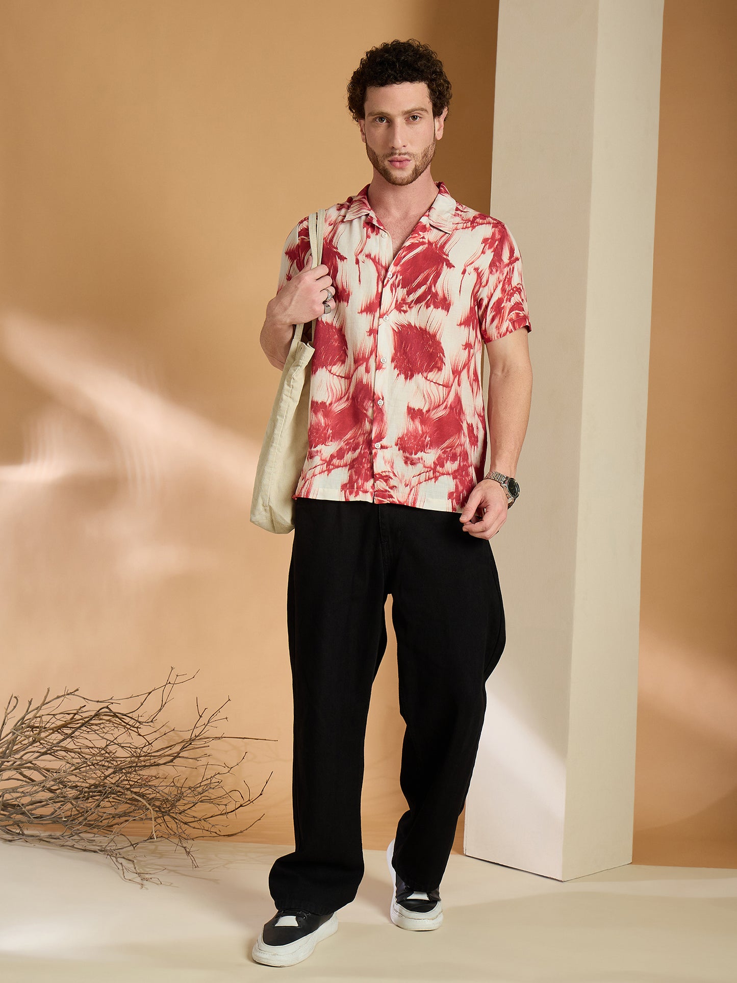 Self Design Printed Half Sleeve Shirt