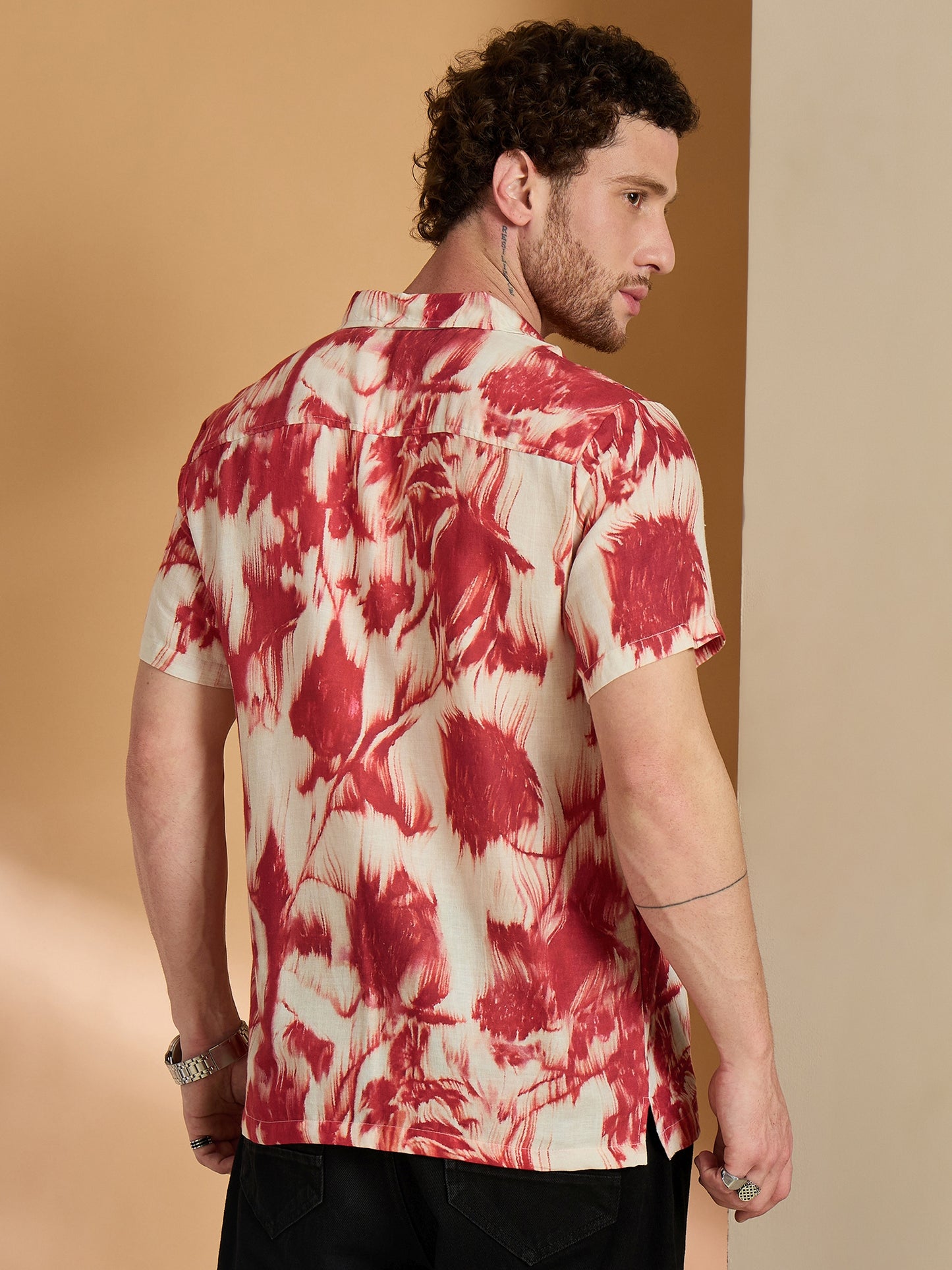 Self Design Printed Half Sleeve Shirt