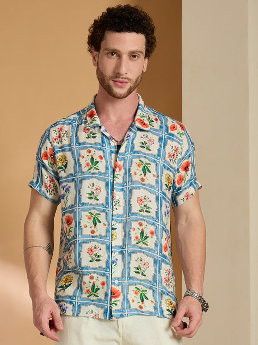 Self Design Printed Half Sleeve Shirt