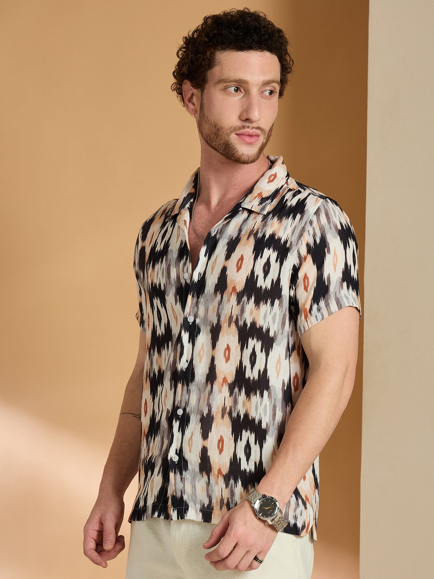 Self Design Printed Half Sleeve Shirt