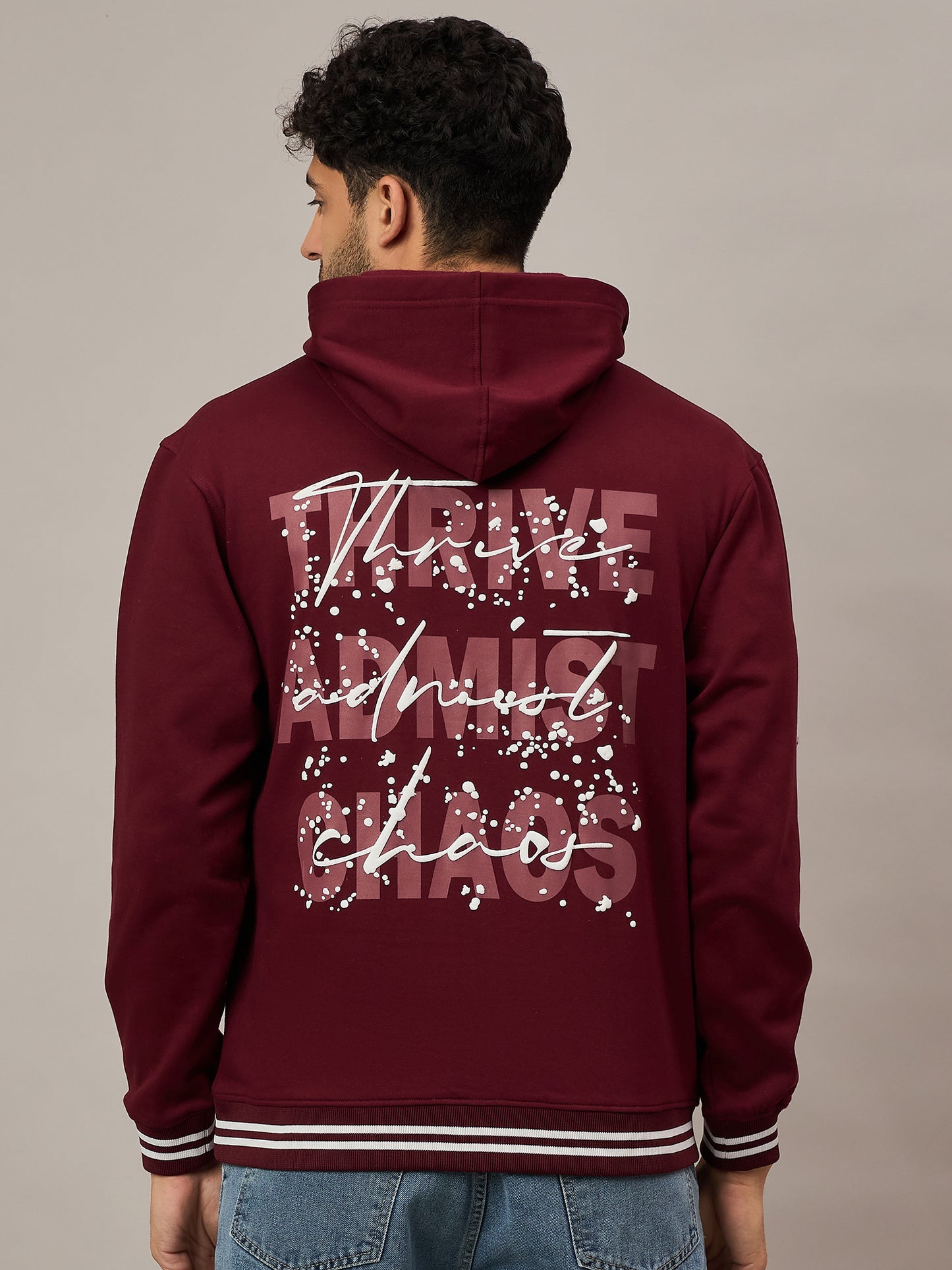 Maroon Printed Hoodie - Reprise