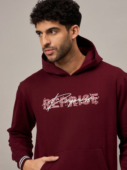 Maroon Printed Hoodie - Reprise