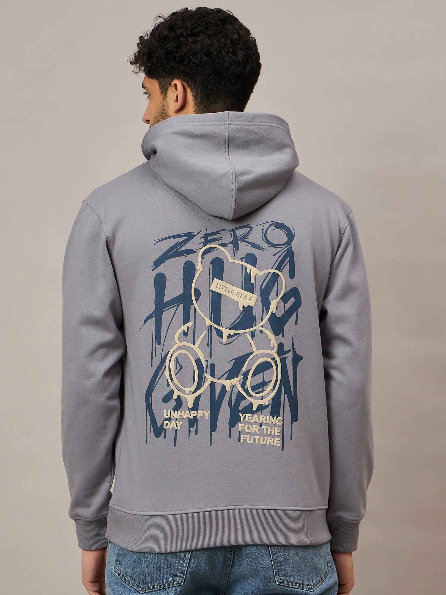 Men Printed Hoodie Grey - Reprise