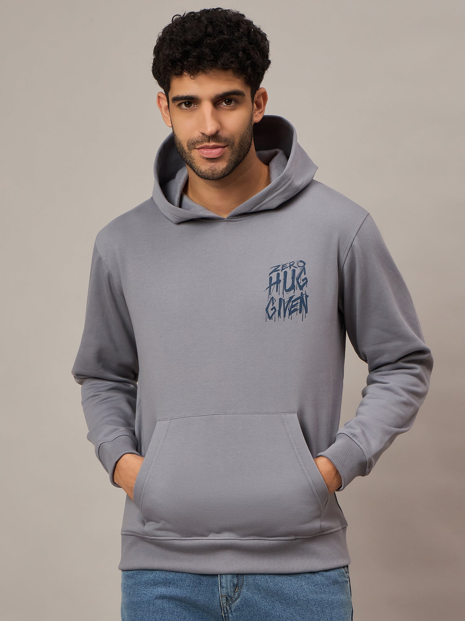 Grey Printed Hoodie - Reprise