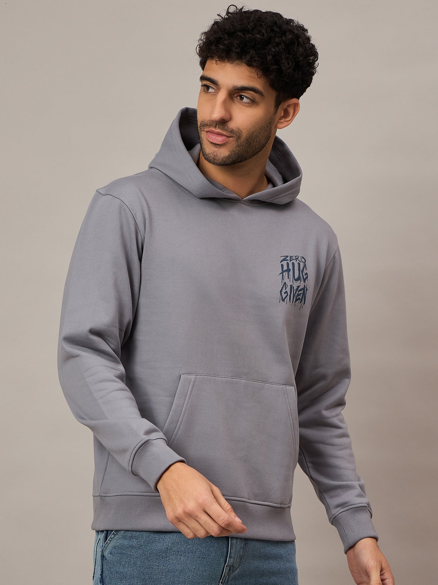 Grey Printed Hoodie - Reprise