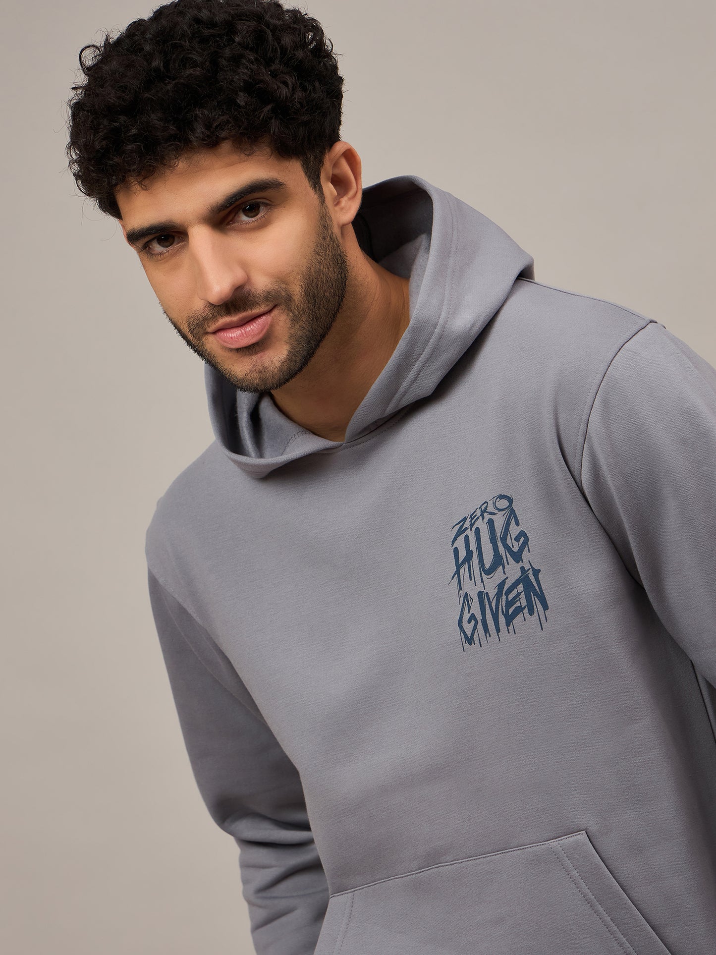 Grey Printed Hoodie - Reprise