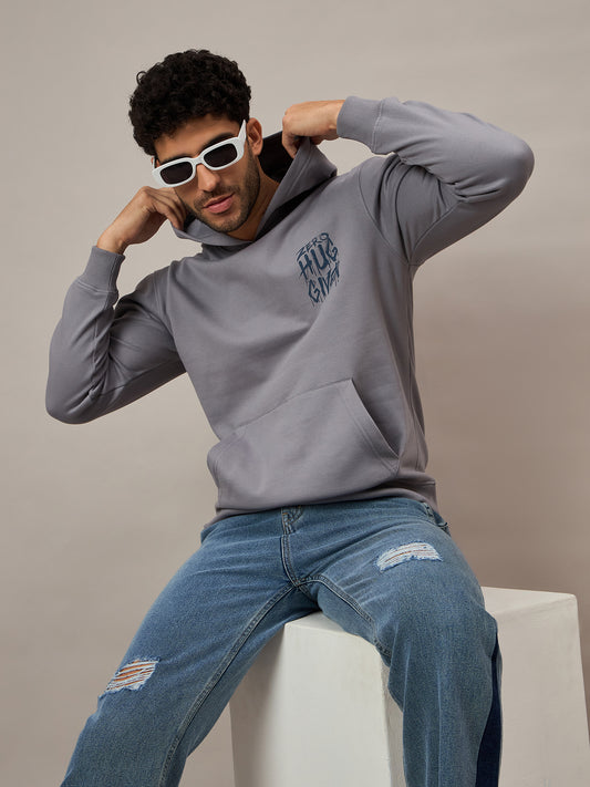 Grey Printed Hoodie - Reprise