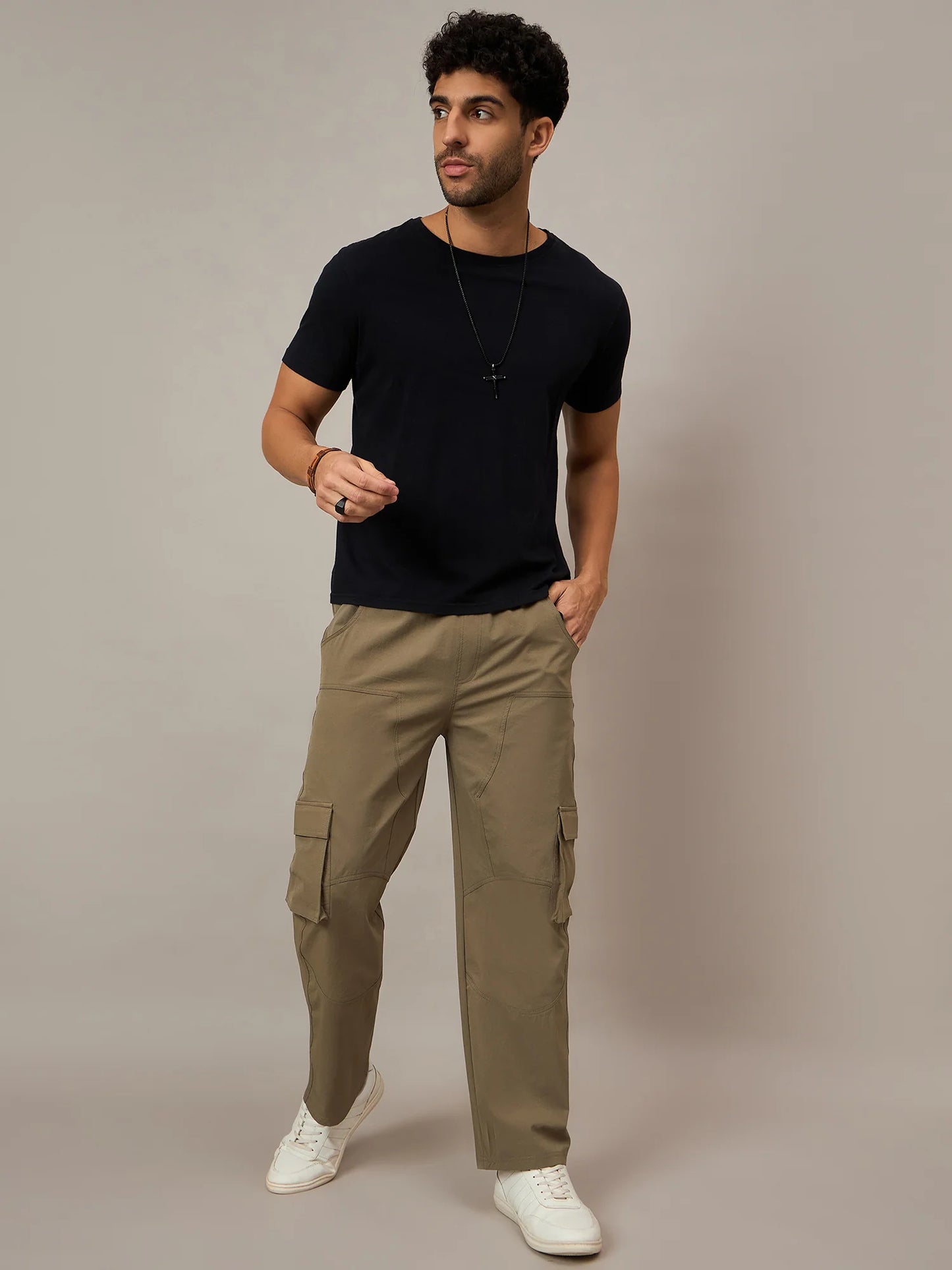 Men Olive Baggy Pants - Reprise