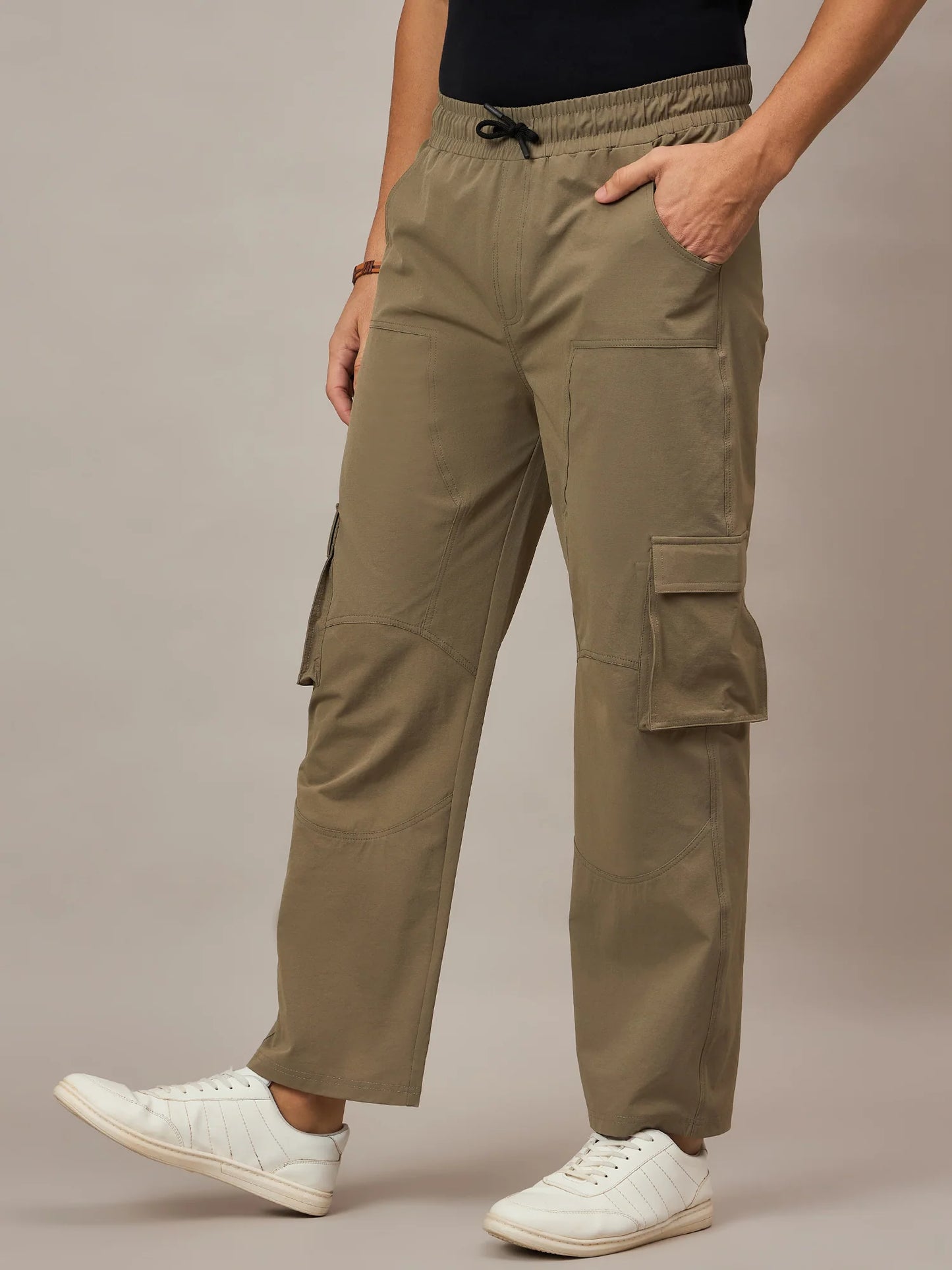 Men Olive Baggy Pants - Reprise