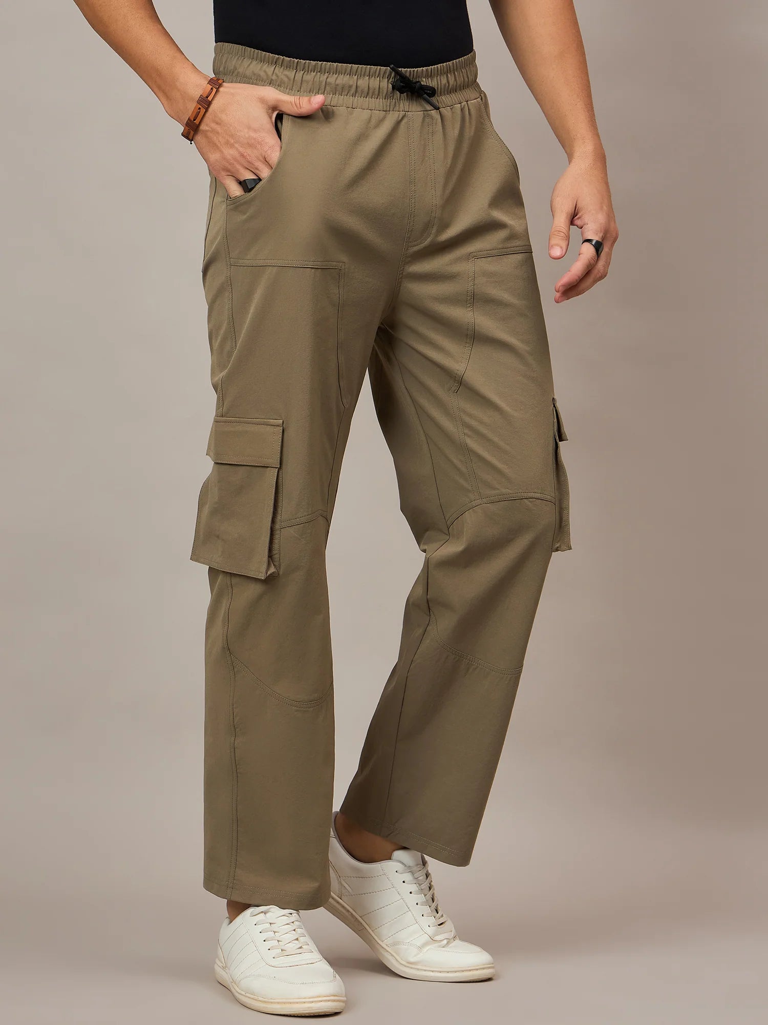 Men Olive Baggy Pants - Reprise