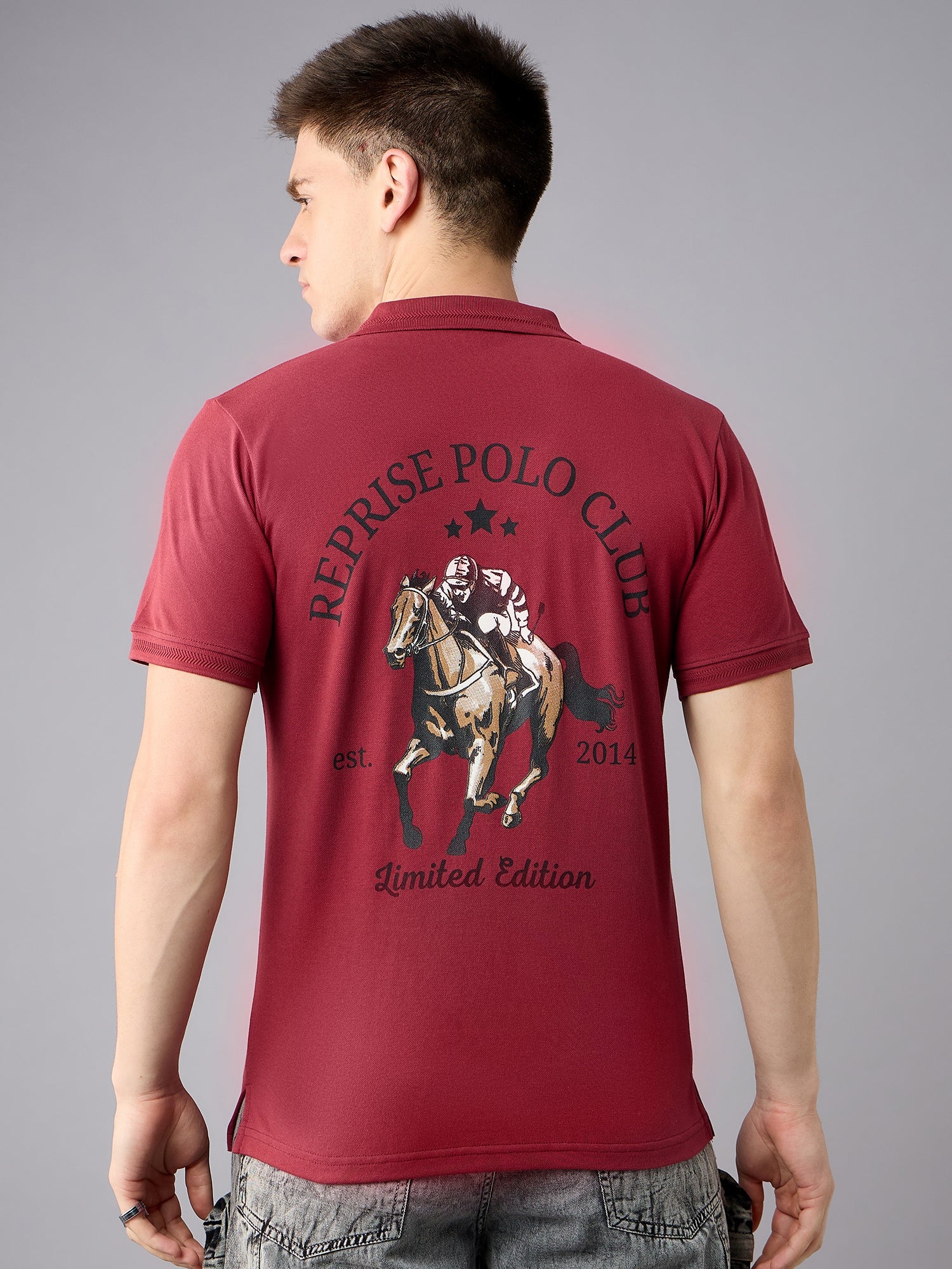 Red Printed Polo Shirt - Reprise