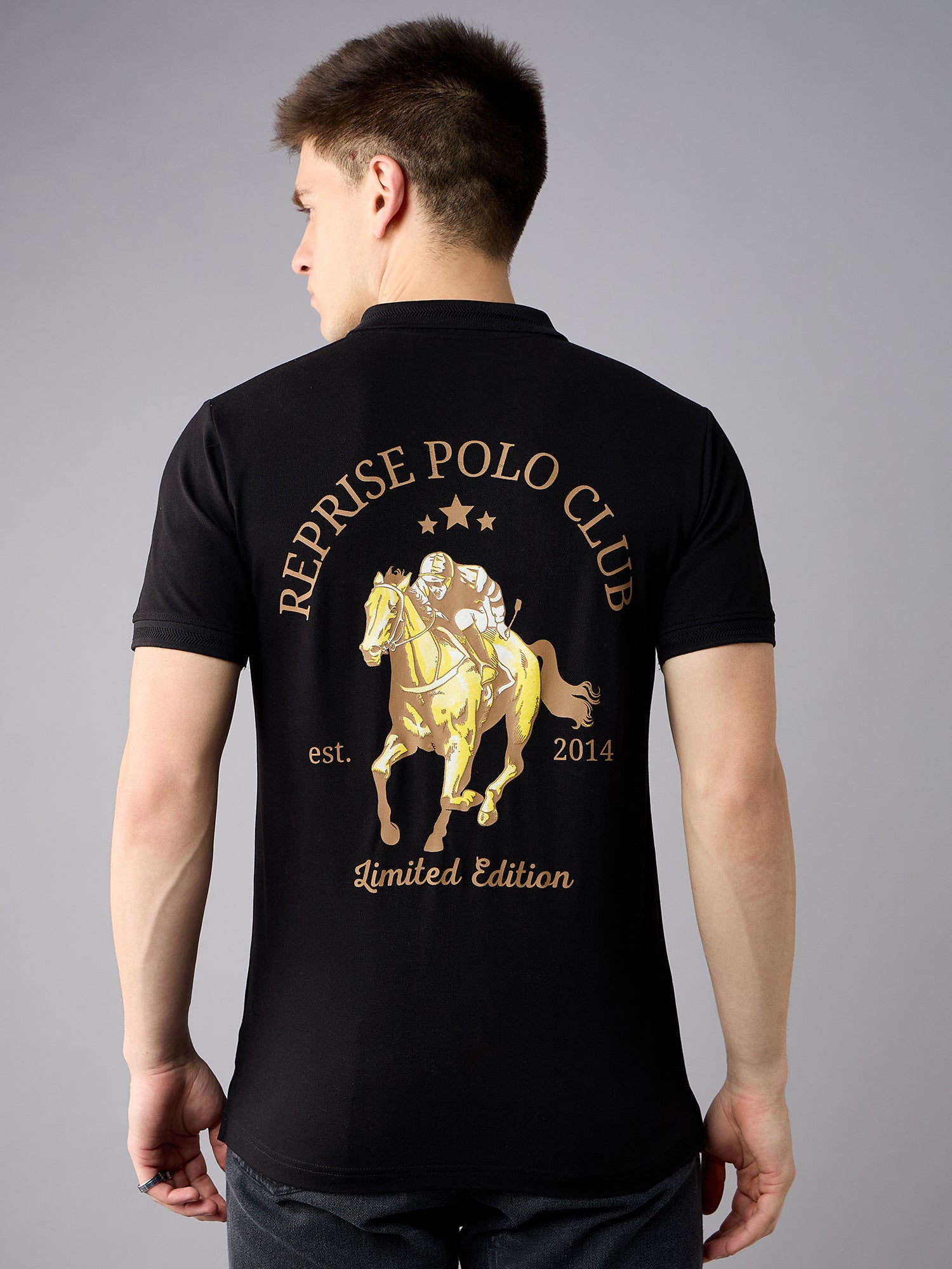 Black Printed Polo Shirt - Reprise